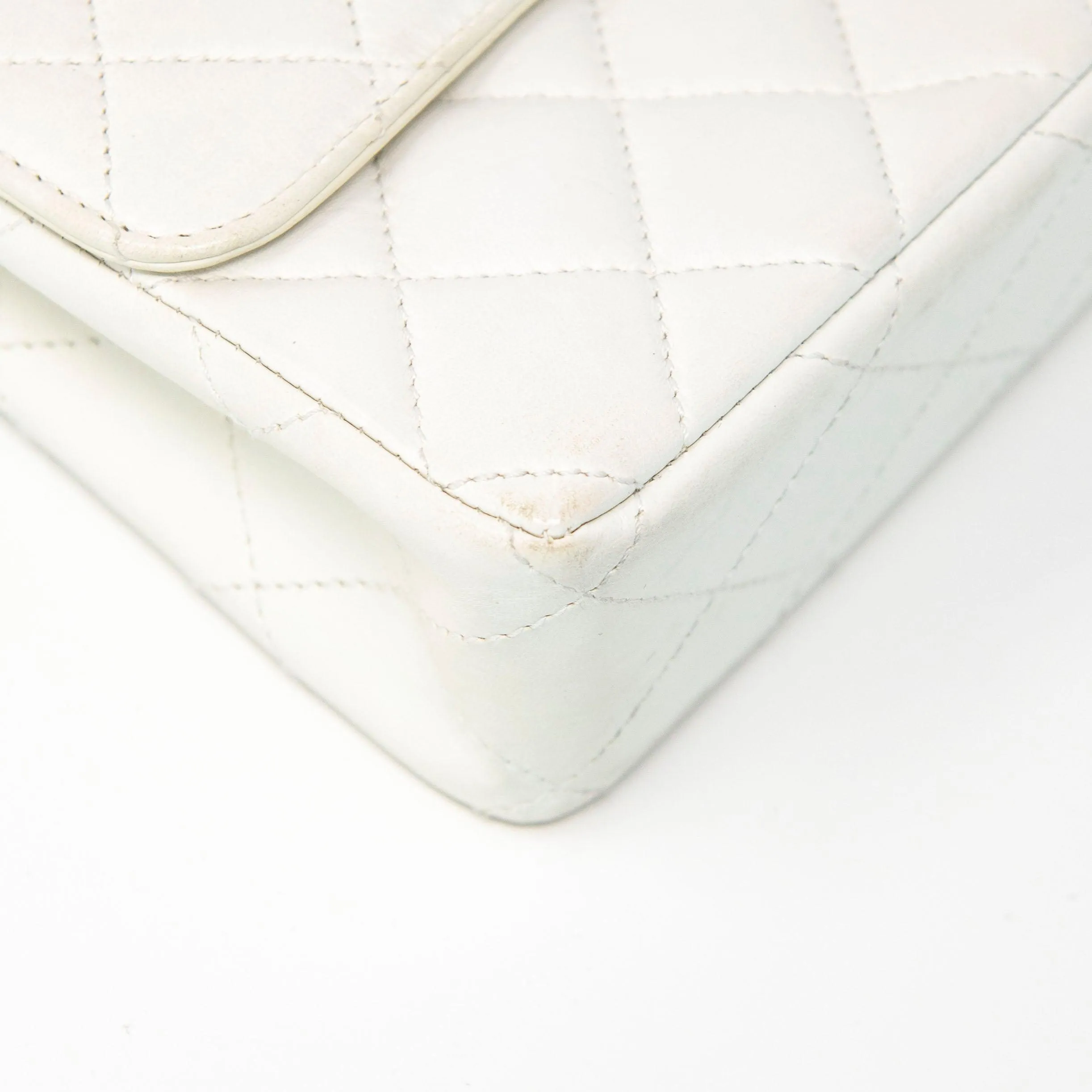 Chanel Vintage White Lambskin Flap Bag