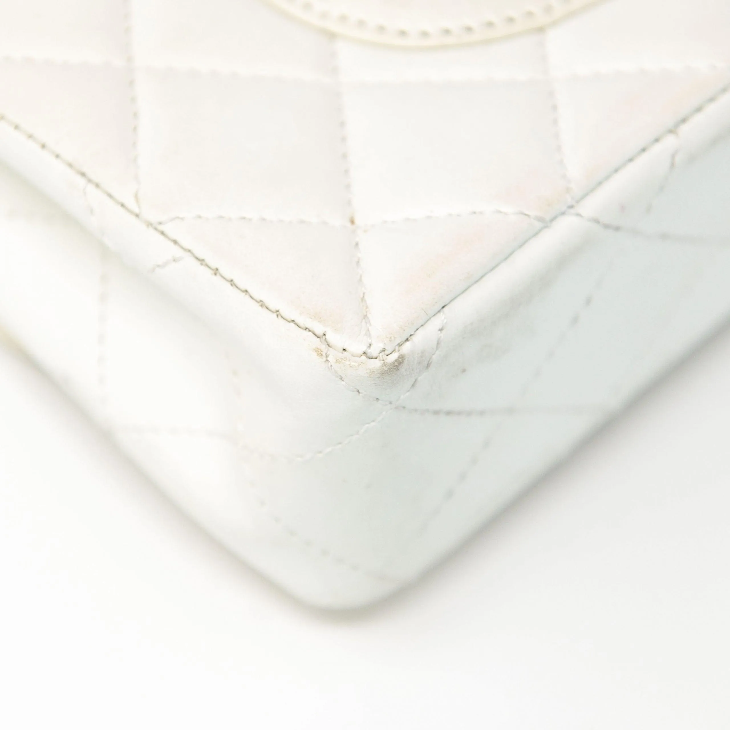 Chanel Vintage White Lambskin Flap Bag