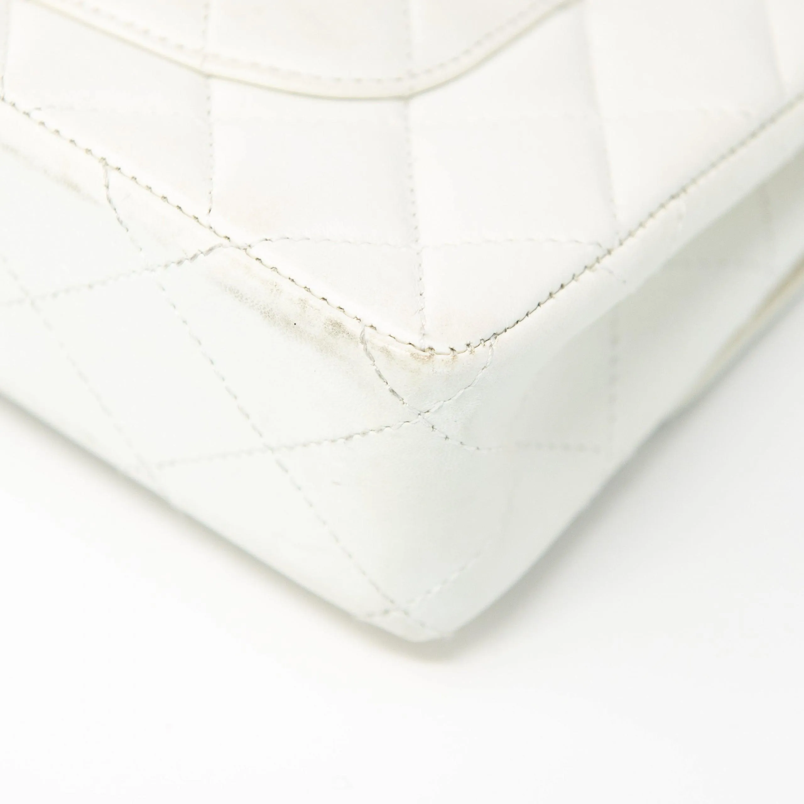 Chanel Vintage White Lambskin Flap Bag