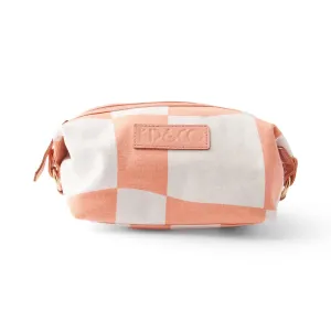 Checkerboard Pink and White Toiletry Bag One Size