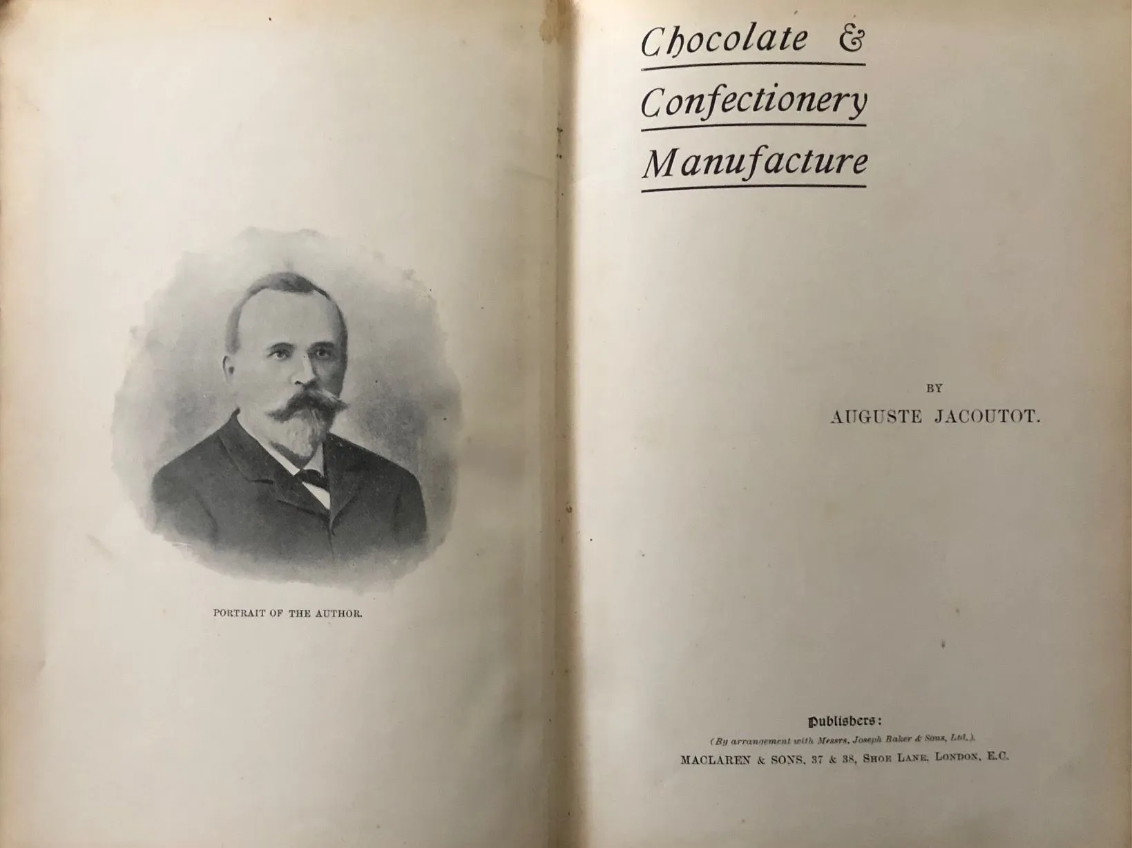 (Chocolate) Auguste Jacoutot. Chocolate and Confectionery Manufacture