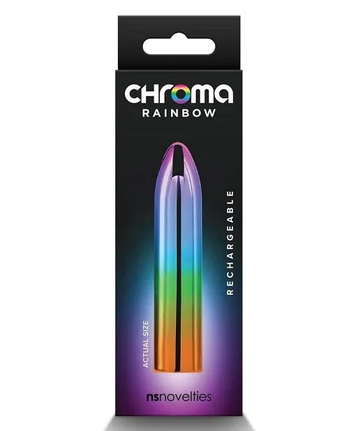 Chroma Rainbow Rechargeable Vibrator - Medium - Multicolor