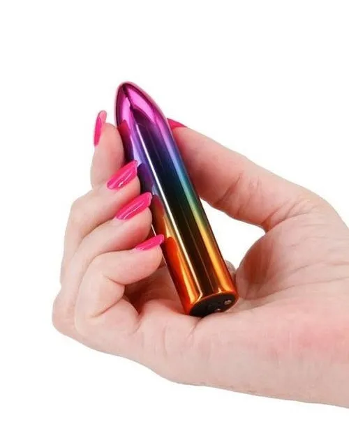 Chroma Rainbow Rechargeable Vibrator - Medium - Multicolor