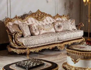 Classic Living Room Design Carving Sofa Set