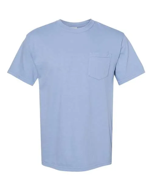 Comfort Colors Garment-Dyed Heavyweight Pocket T-Shirt 6030 Washed Denim