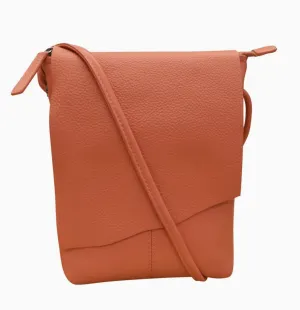 Coral Leather Crossbody