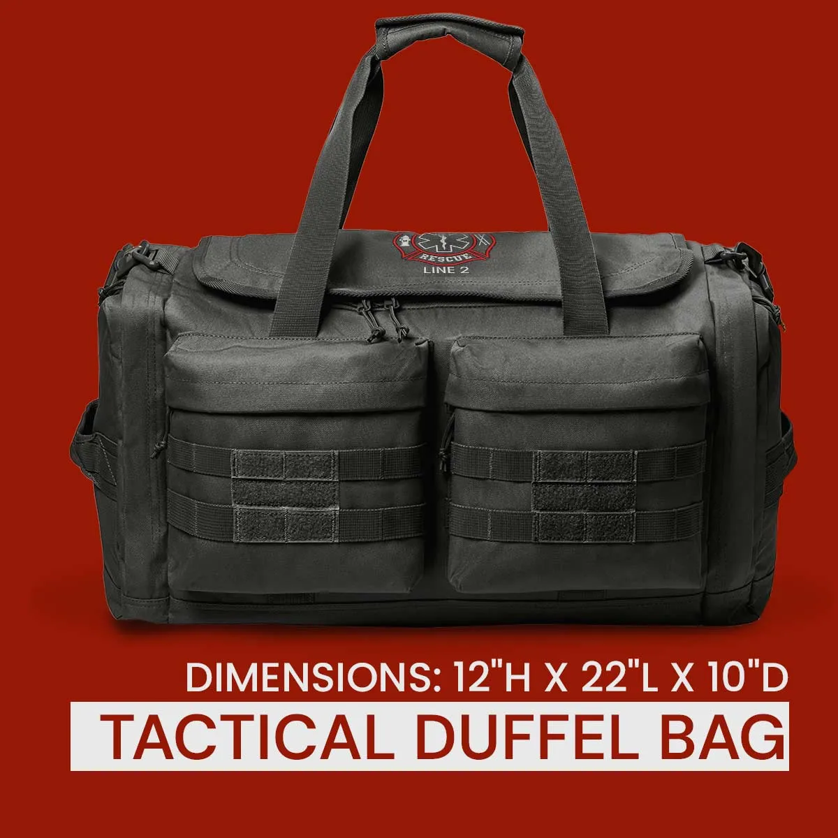 Customized Tactical Duffel Bag with Fire Rescue Embroidery