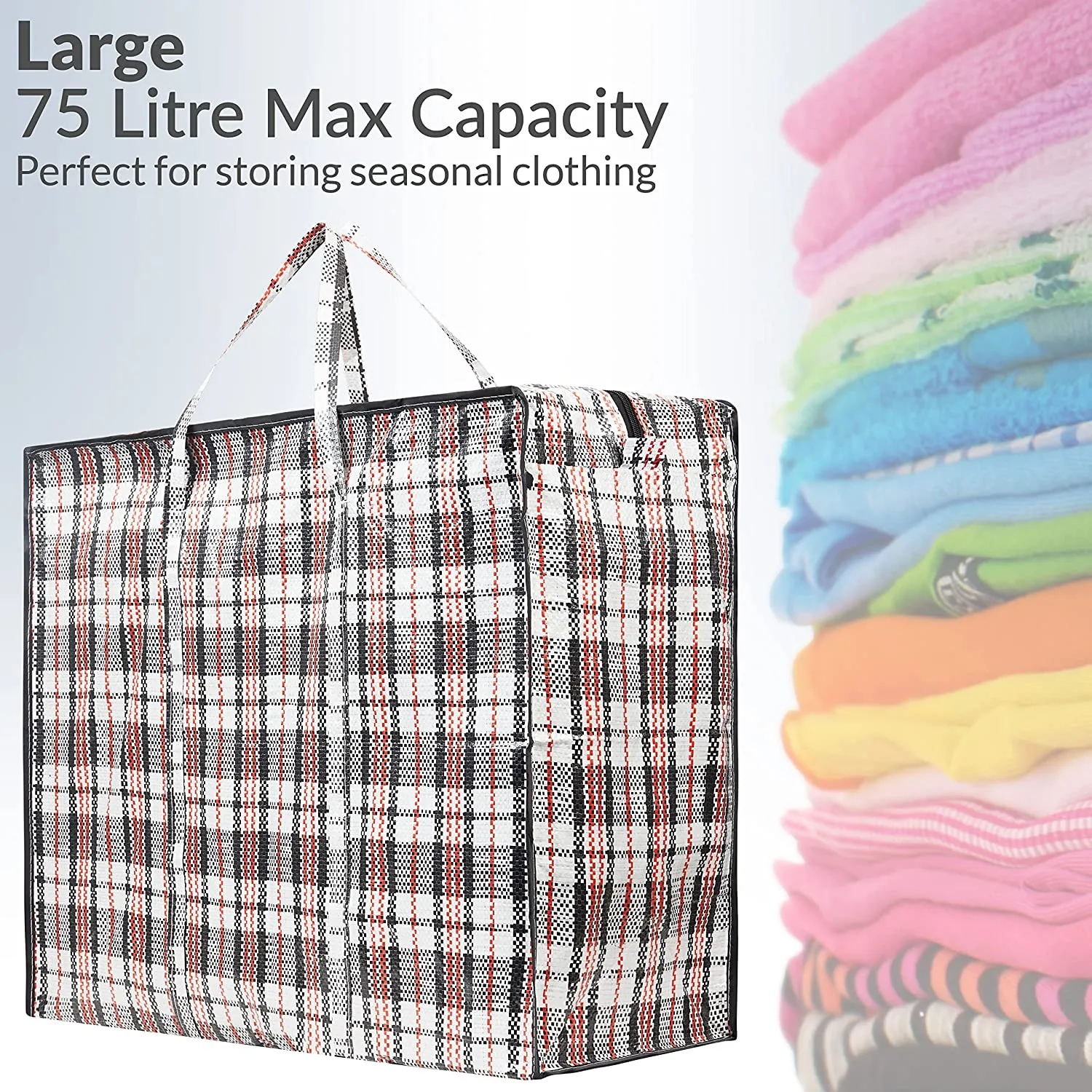 DECO EXPRESS Large Laundry Bags with Zip - 2 Pack Large Storage Bags