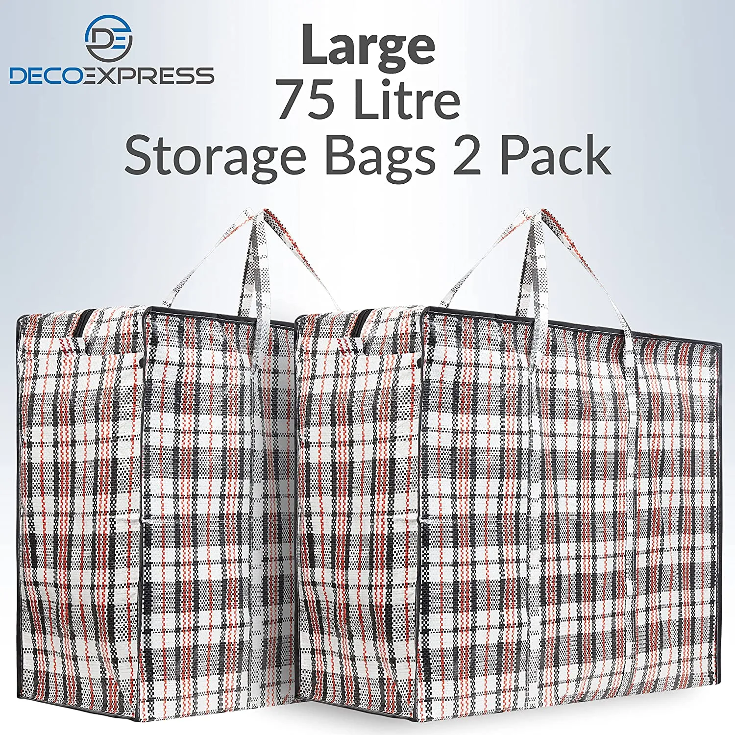 DECO EXPRESS Large Laundry Bags with Zip - 2 Pack Large Storage Bags