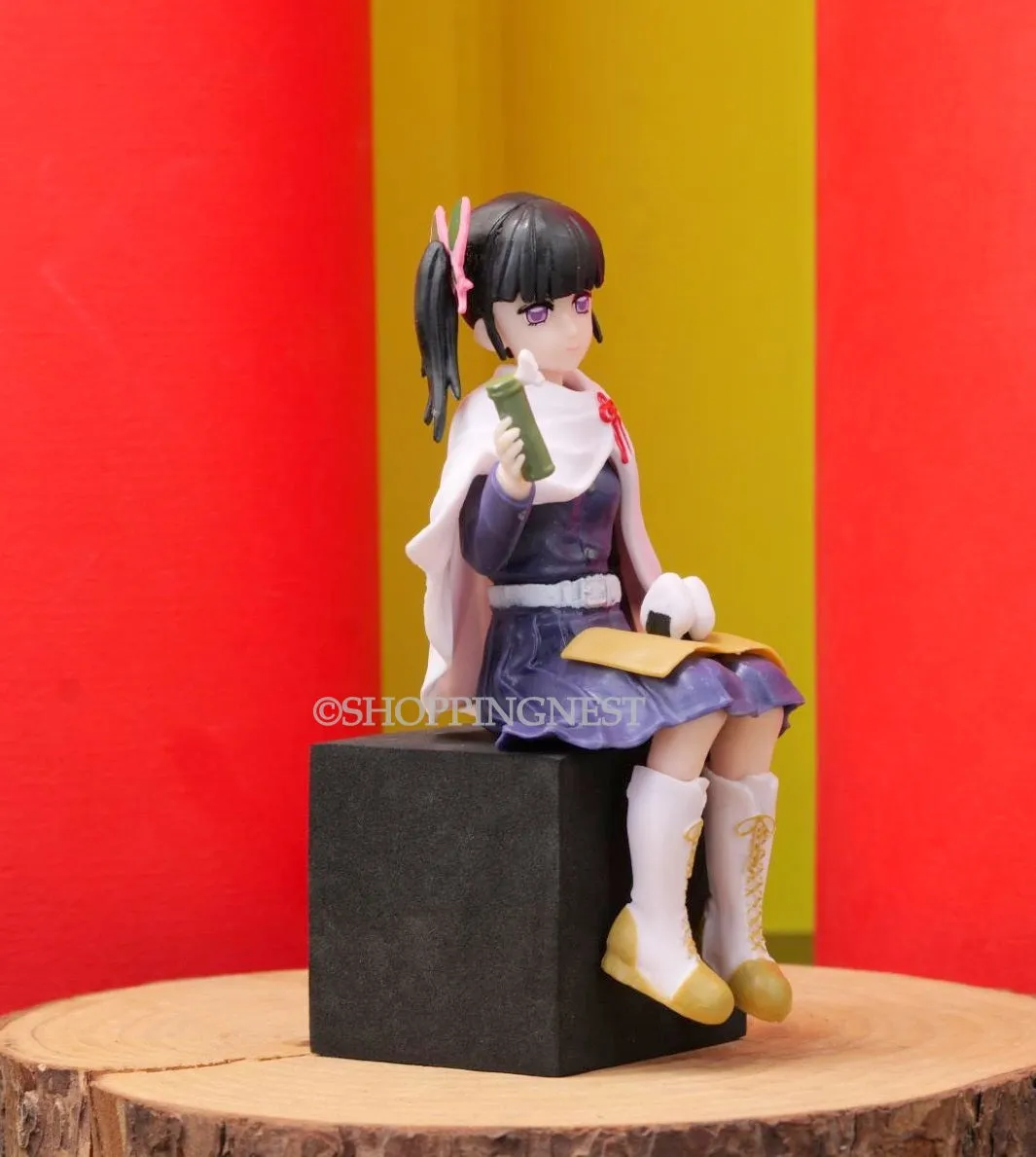 Demon Slayer  Kanao Tsuyuri Perching Sitting Eating Action Figure | 13.5 CM  |