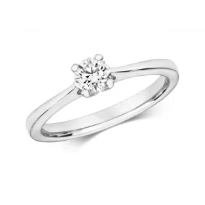 Diamond Jewellery 9k White Gold 0.35CT Diamond Solitaire Ring RD619W