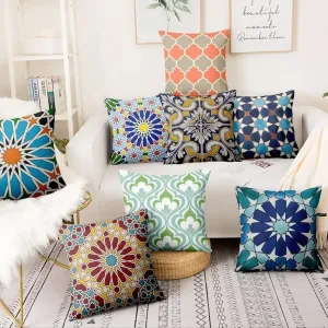 Digital Printed Cushions Assorted 7 PCs-Rhombus