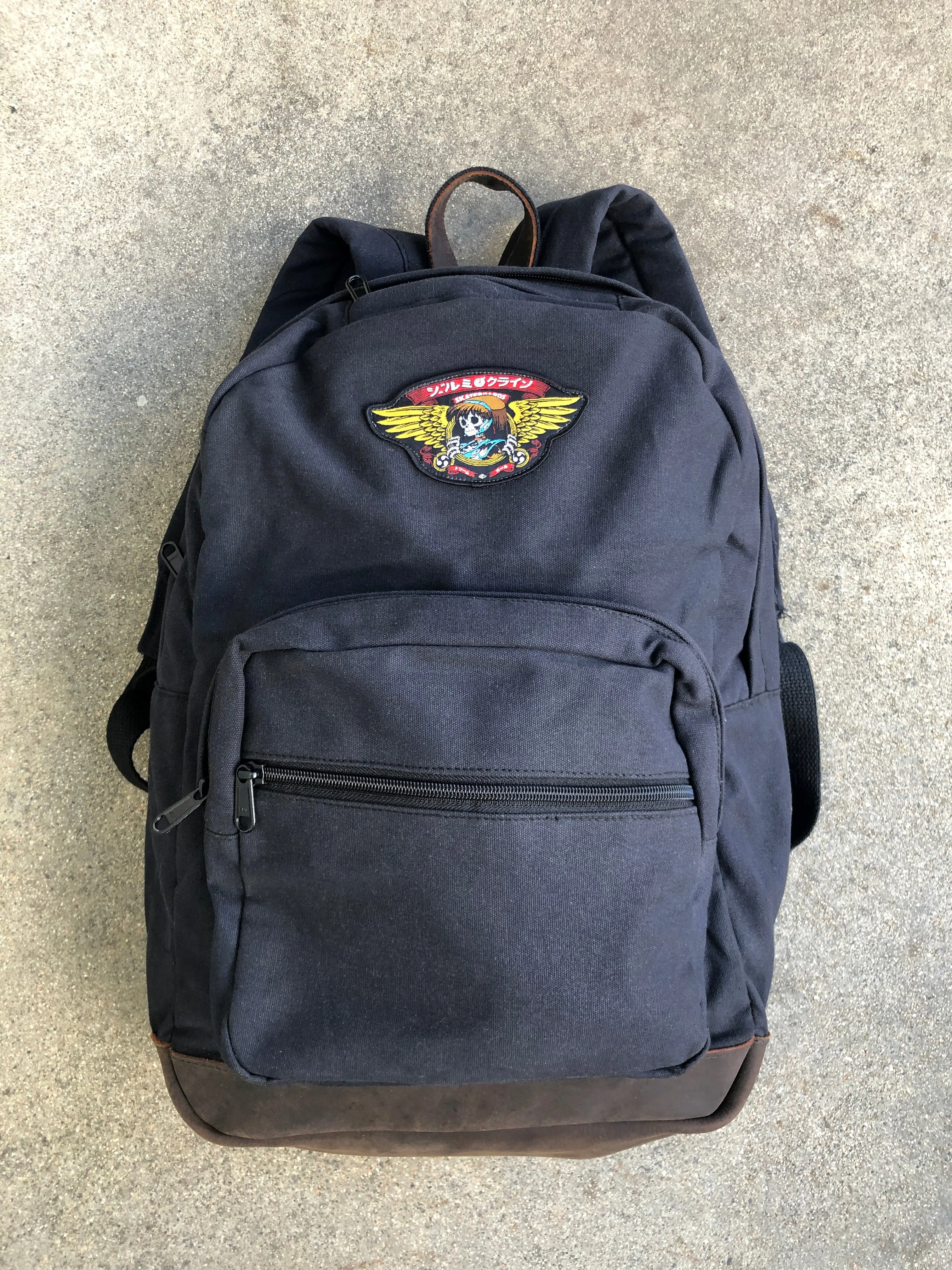 dream wings canvas backpack - BLACK