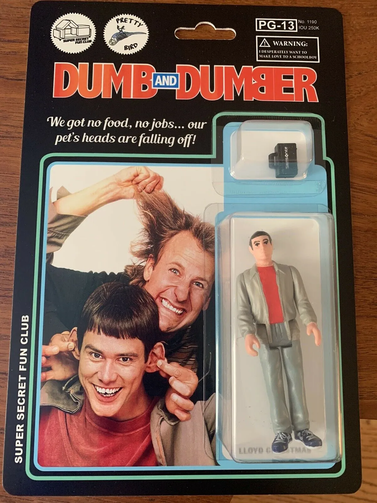 Dumb and Dumber Super Secret Fun Club Jim Carey / Lloyd Christmas Action Figure Carded Edition of 15