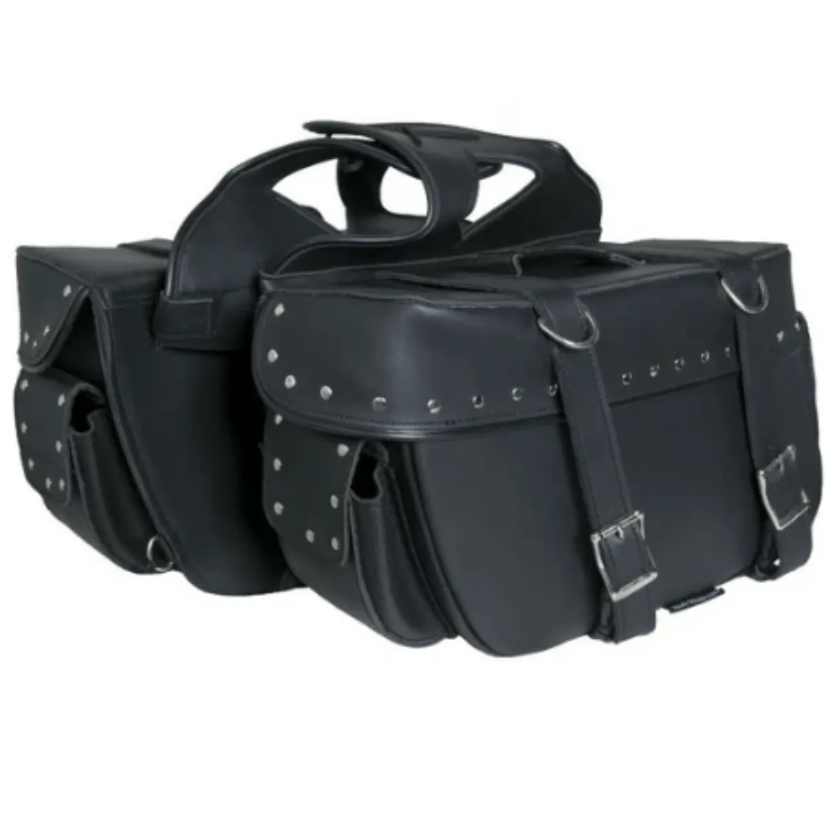 Durable 2 Strap Saddle Bag With Studs By Daniel Smart