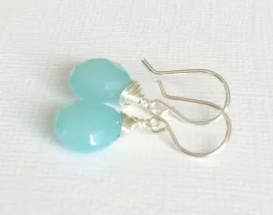 Earrings Kala - aqua chalcedony (E197)