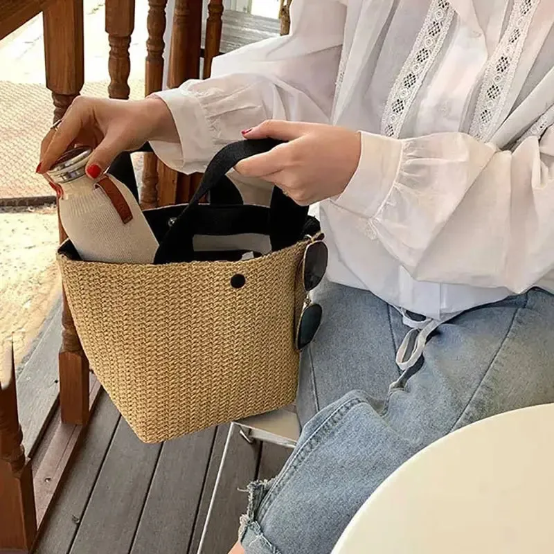 Eco-Friendly Straw Look Bag for Beach Days