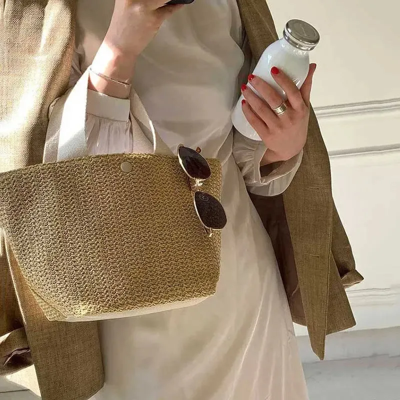 Eco-Friendly Straw Look Bag for Beach Days