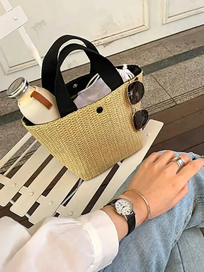 Eco-Friendly Straw Look Bag for Beach Days