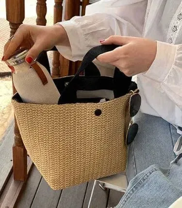 Eco-Friendly Straw Look Bag for Beach Days