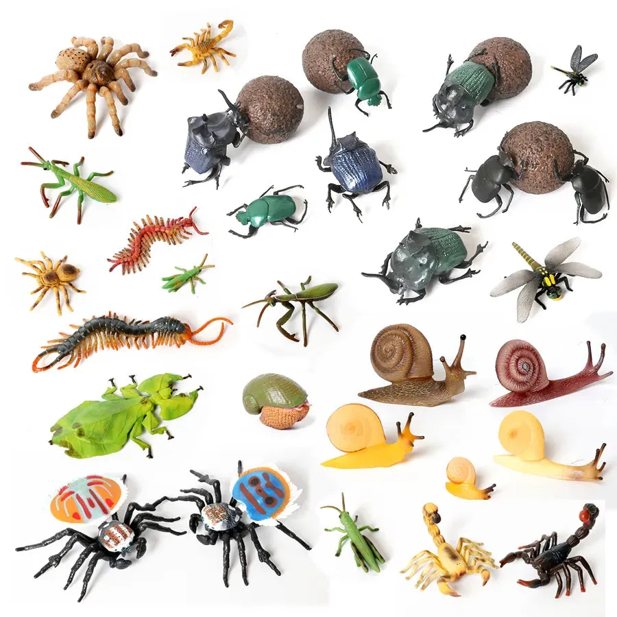 Educational Realistic Insect Figurines Set: Dung Beetle, Scorpion & More