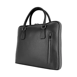 Elegant Italian Leather Unisex Briefcase for Professionals on the Move