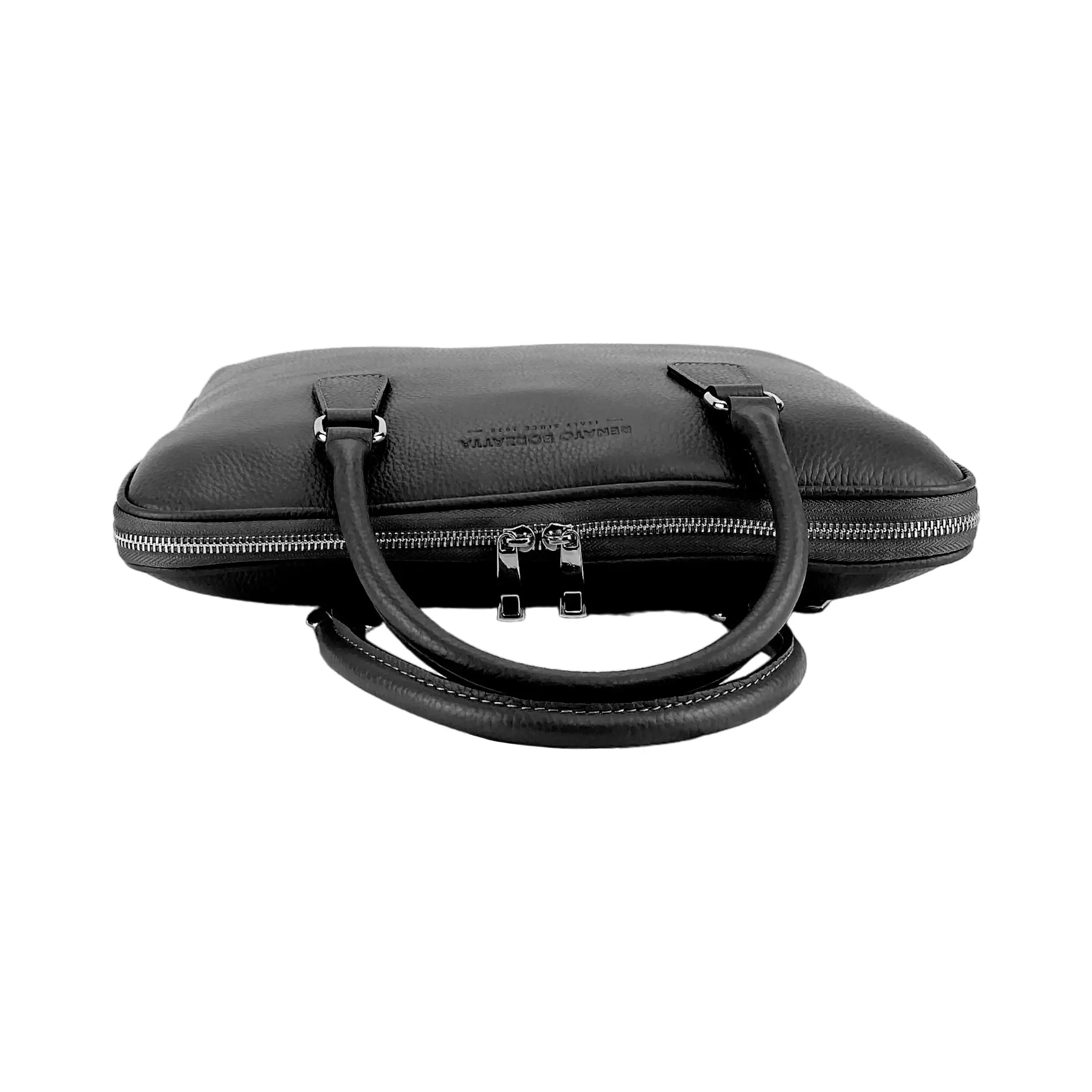 Elegant Italian Leather Unisex Briefcase for Professionals on the Move