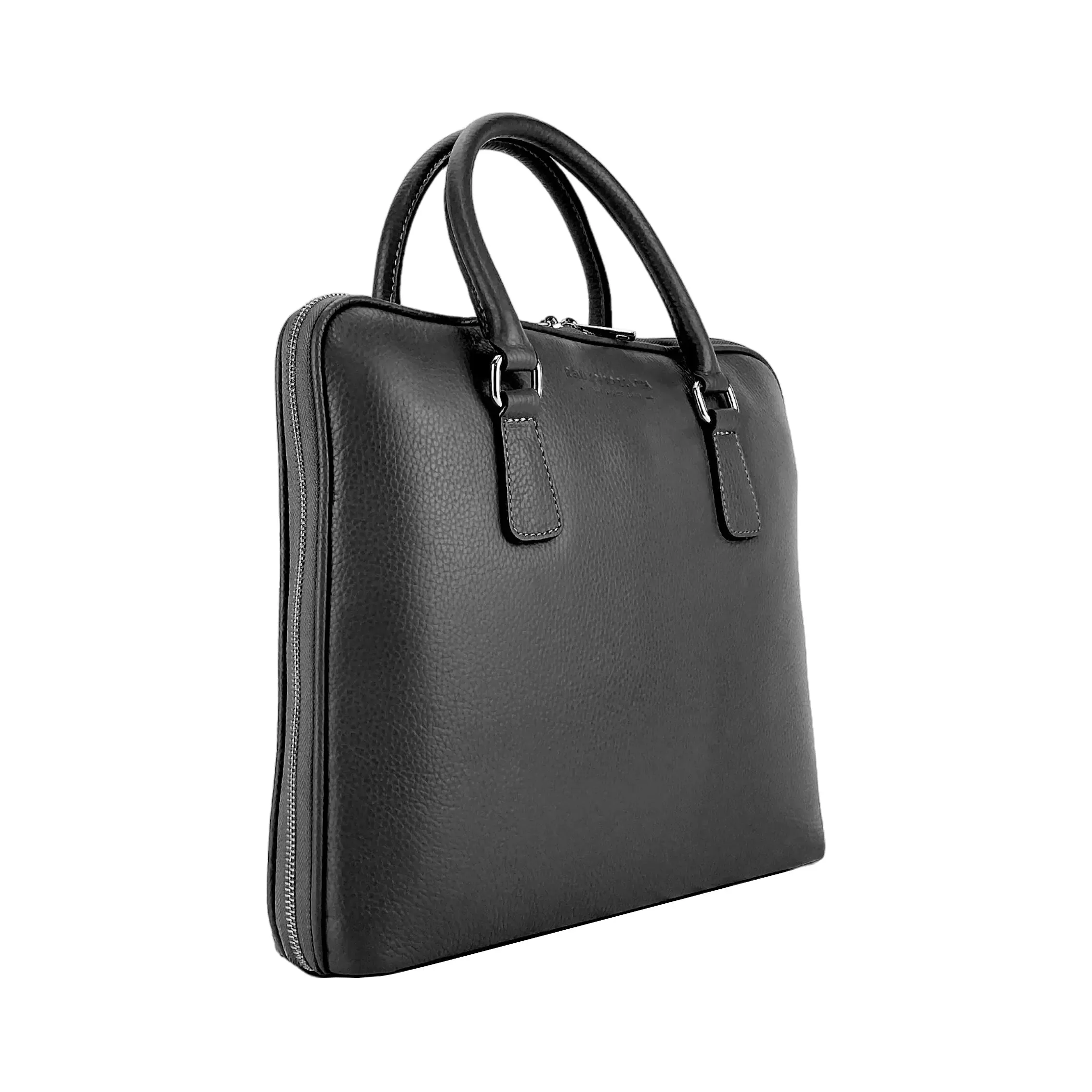 Elegant Italian Leather Unisex Briefcase for Professionals on the Move