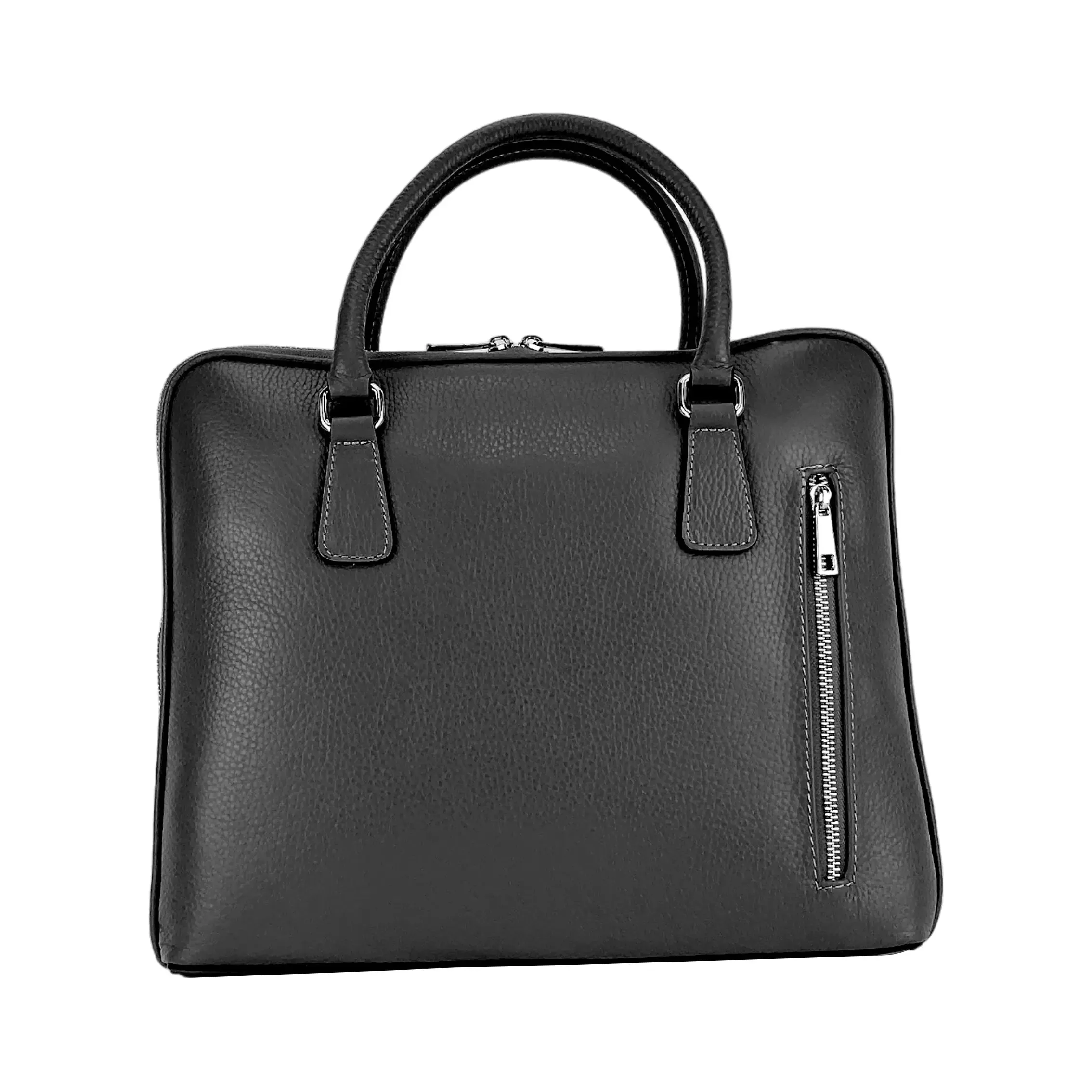 Elegant Italian Leather Unisex Briefcase for Professionals on the Move