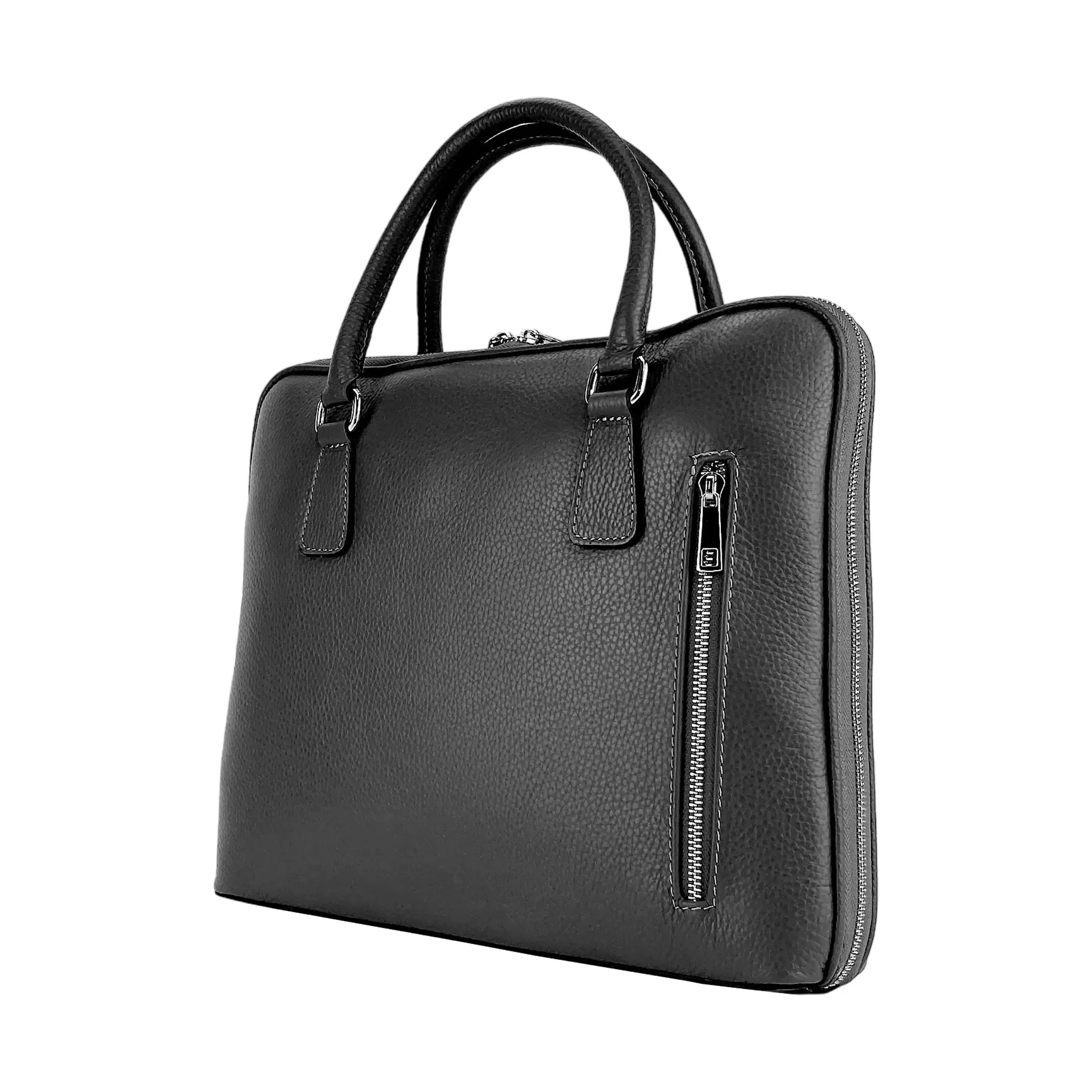 Elegant Italian Leather Unisex Briefcase for Professionals on the Move