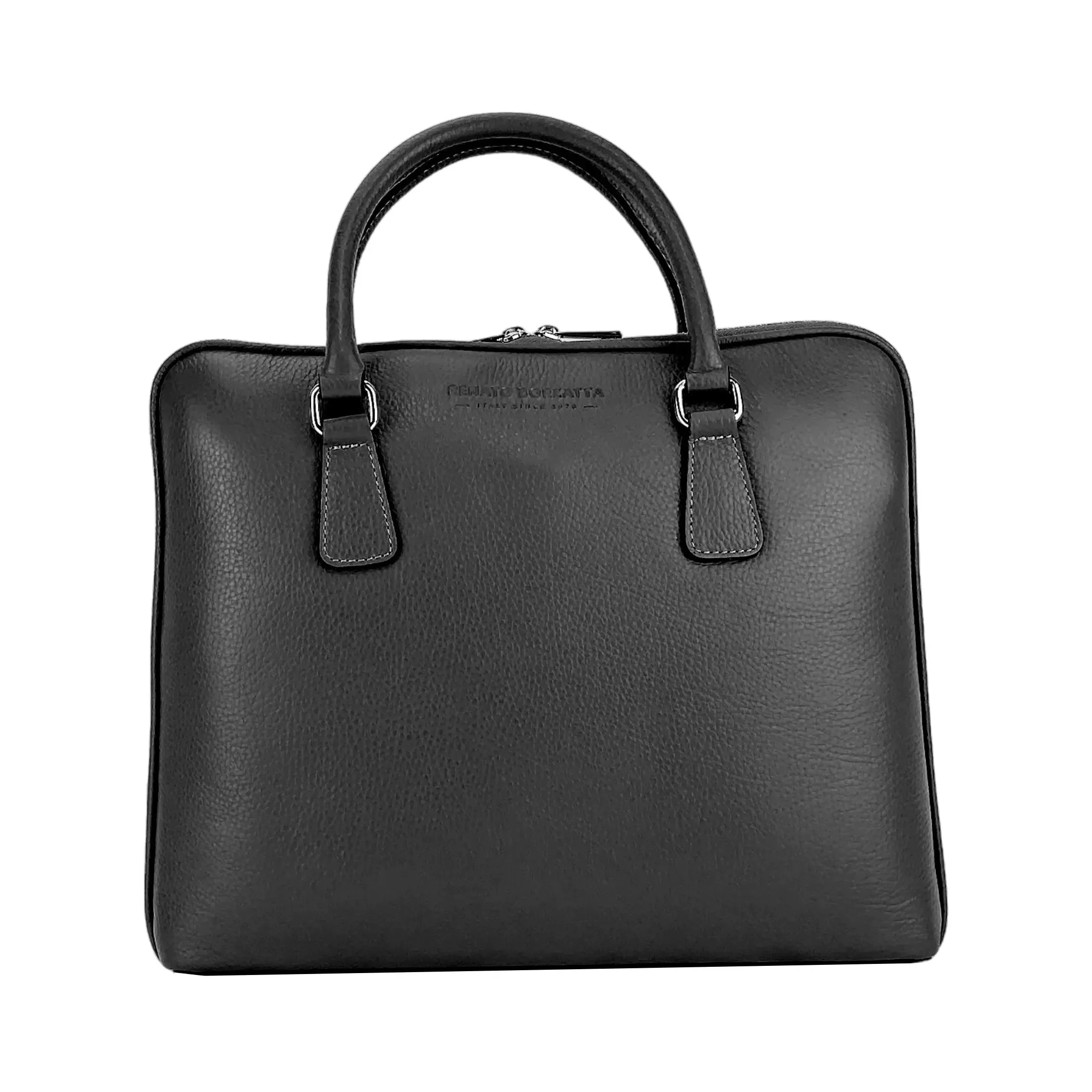 Elegant Italian Leather Unisex Briefcase for Professionals on the Move