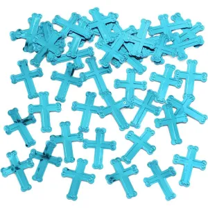 Emboss Blue Cross Confetti (1ct)