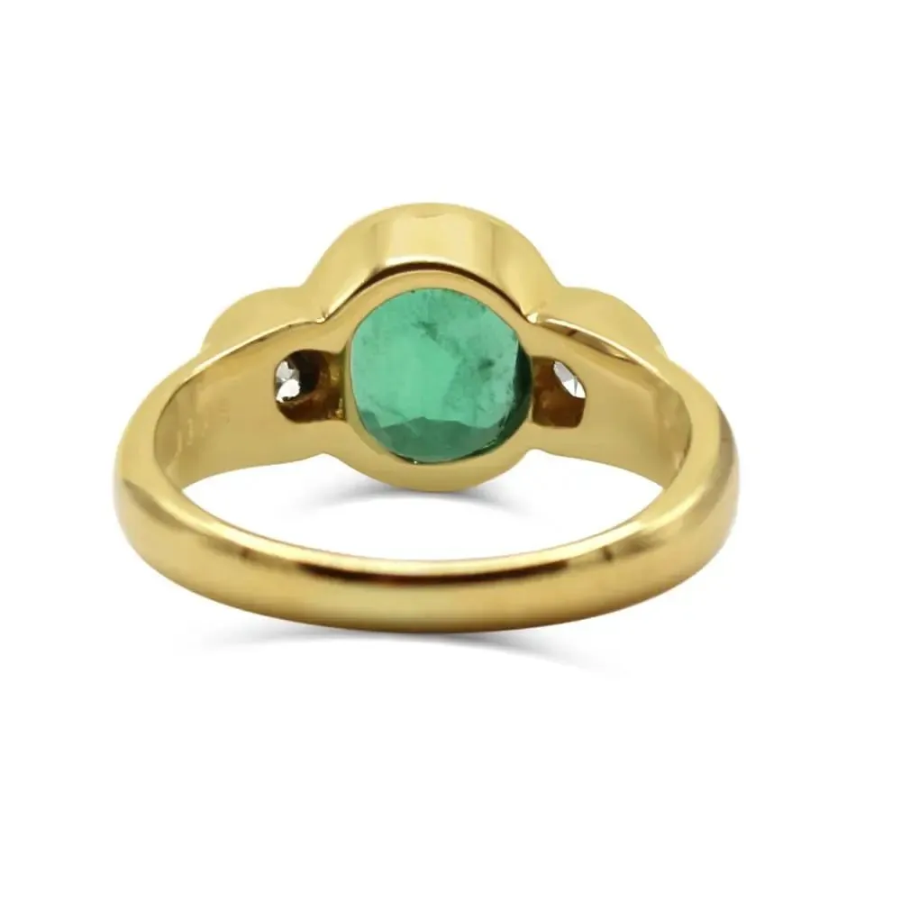 Emerald & Diamond Set Trilogy Ring By Heinrich