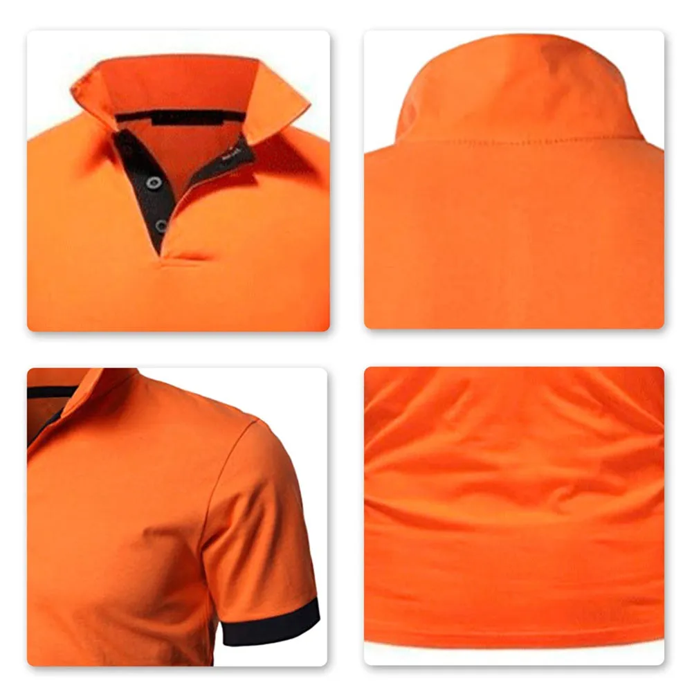 Essential Polos Navy & Orange Classic Polo Shirt Wholesale (   Fast Shipping)