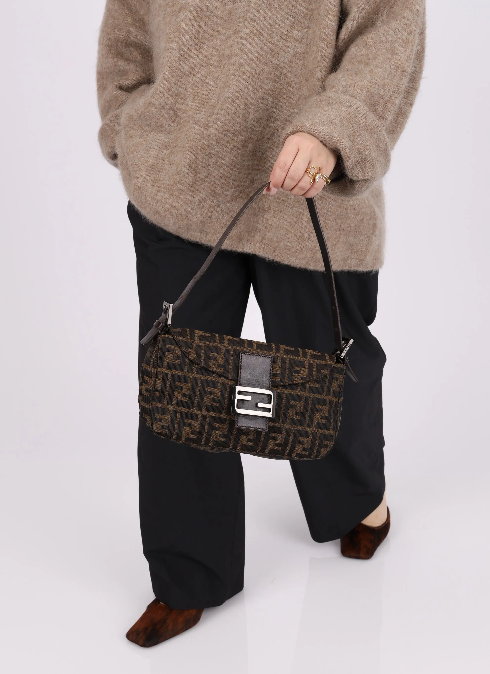 Fendi Zucca Flap Baguette