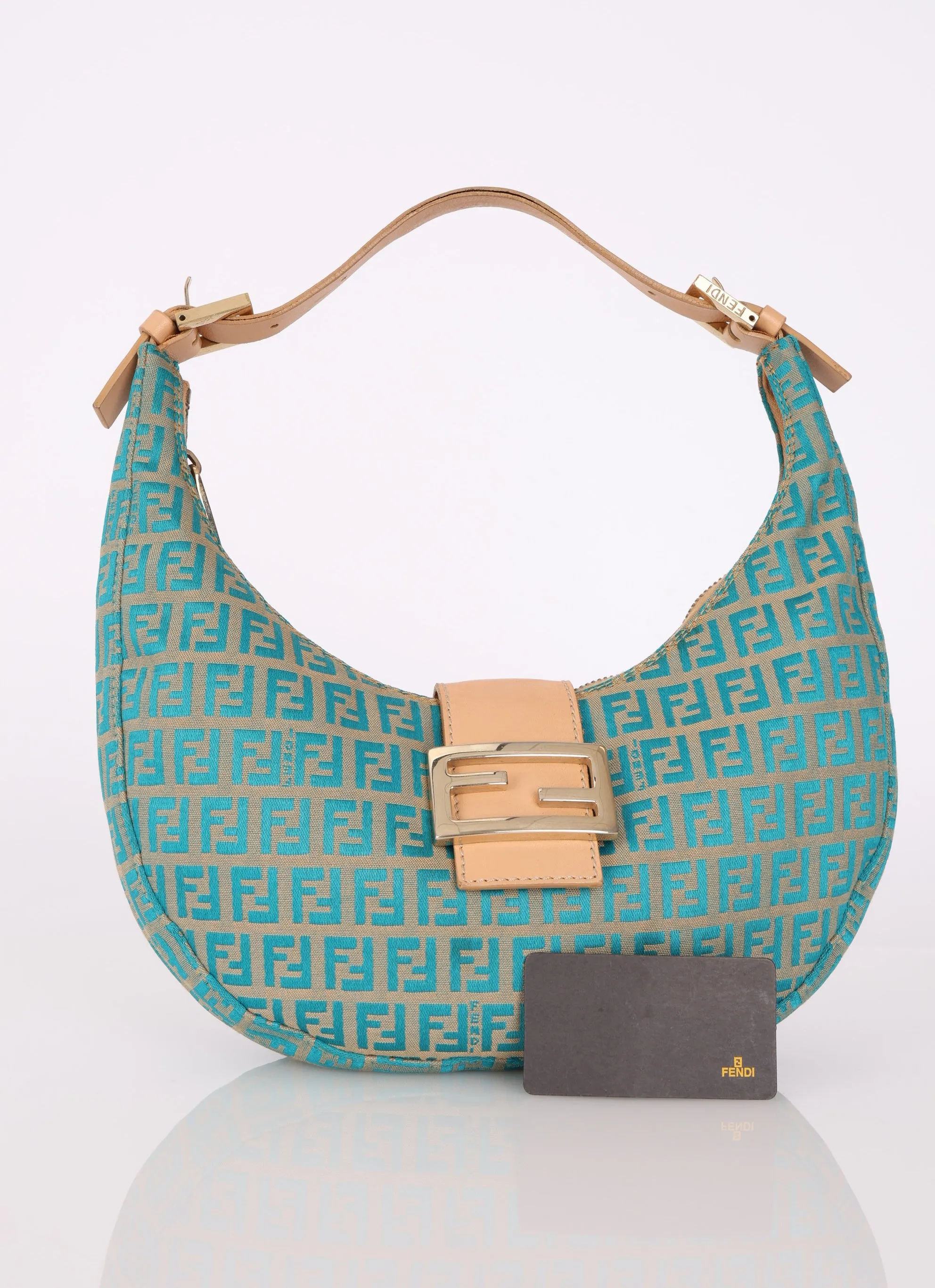 Fendi Zucchino Crescent Baguette Hobo