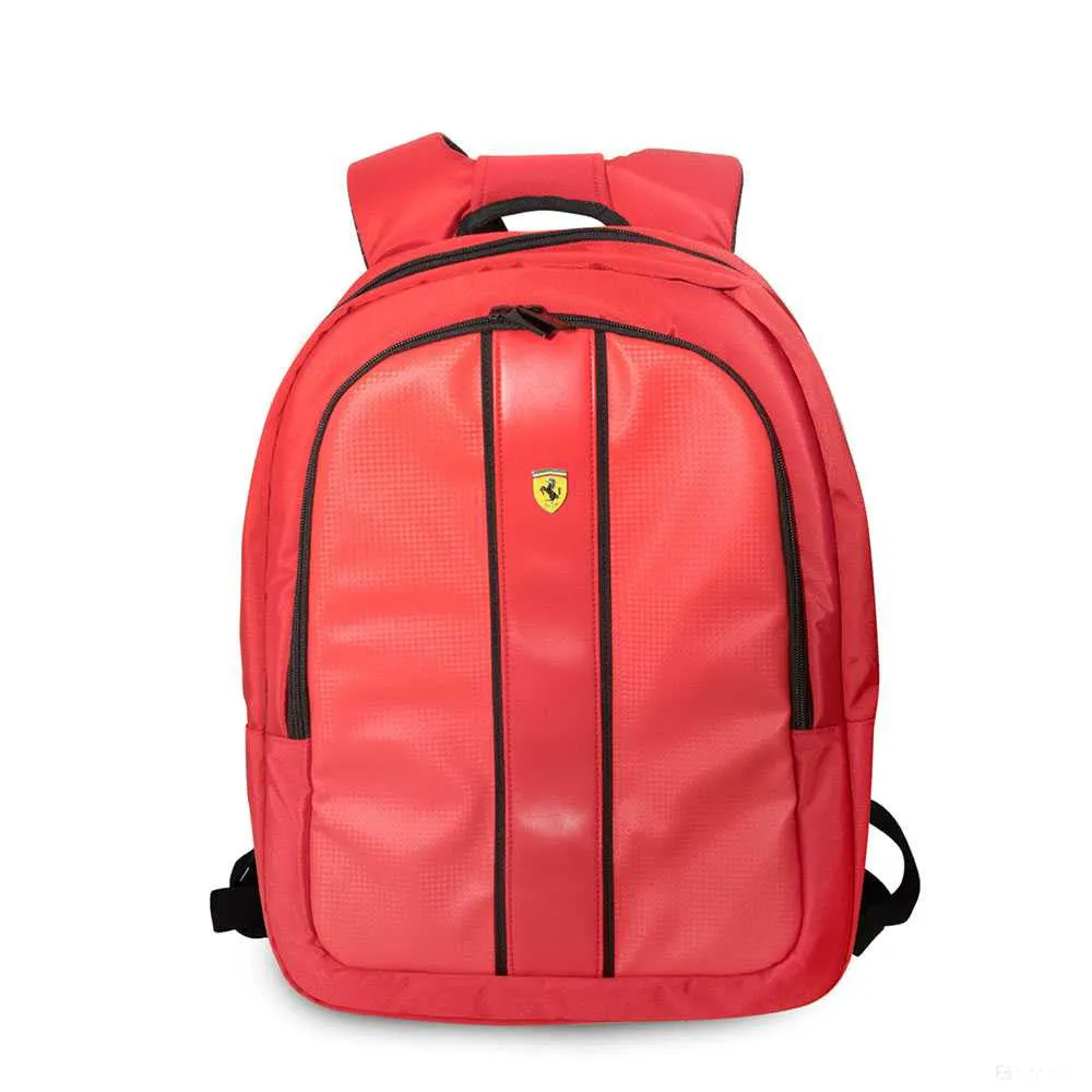 Ferrari Backpack, USB Connector, 30x45x12 cm, Red, 2019