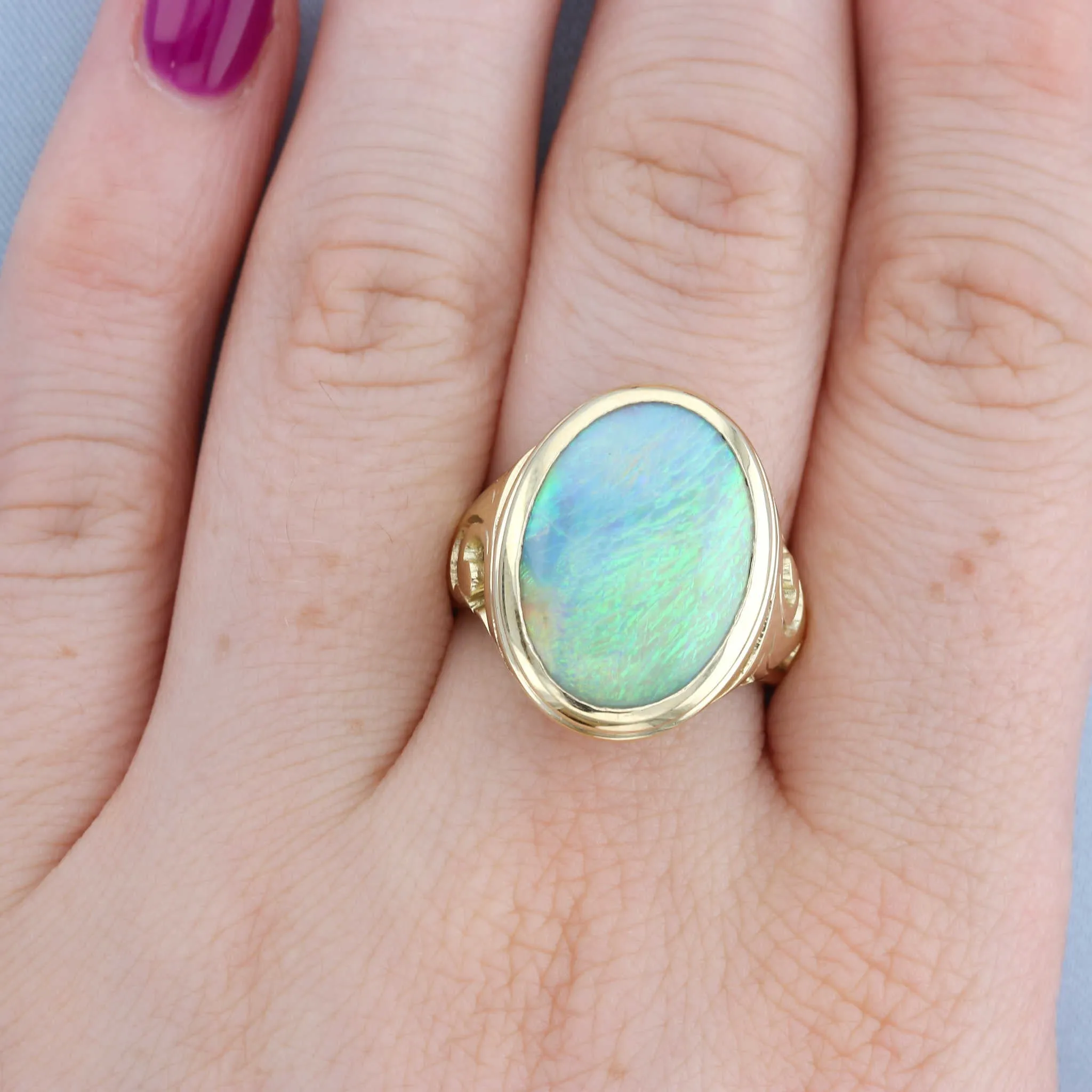 Filigree Oval Opal Ring