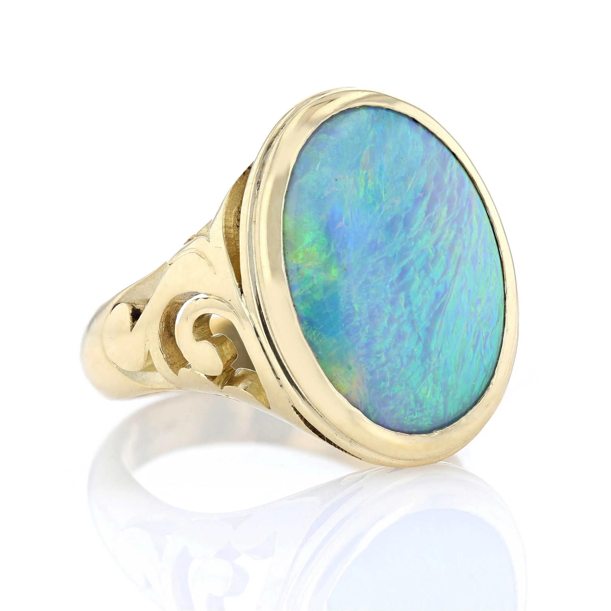 Filigree Oval Opal Ring