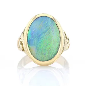 Filigree Oval Opal Ring