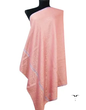 Flamingo and golden reversible embroidery pashmina shawl 8434