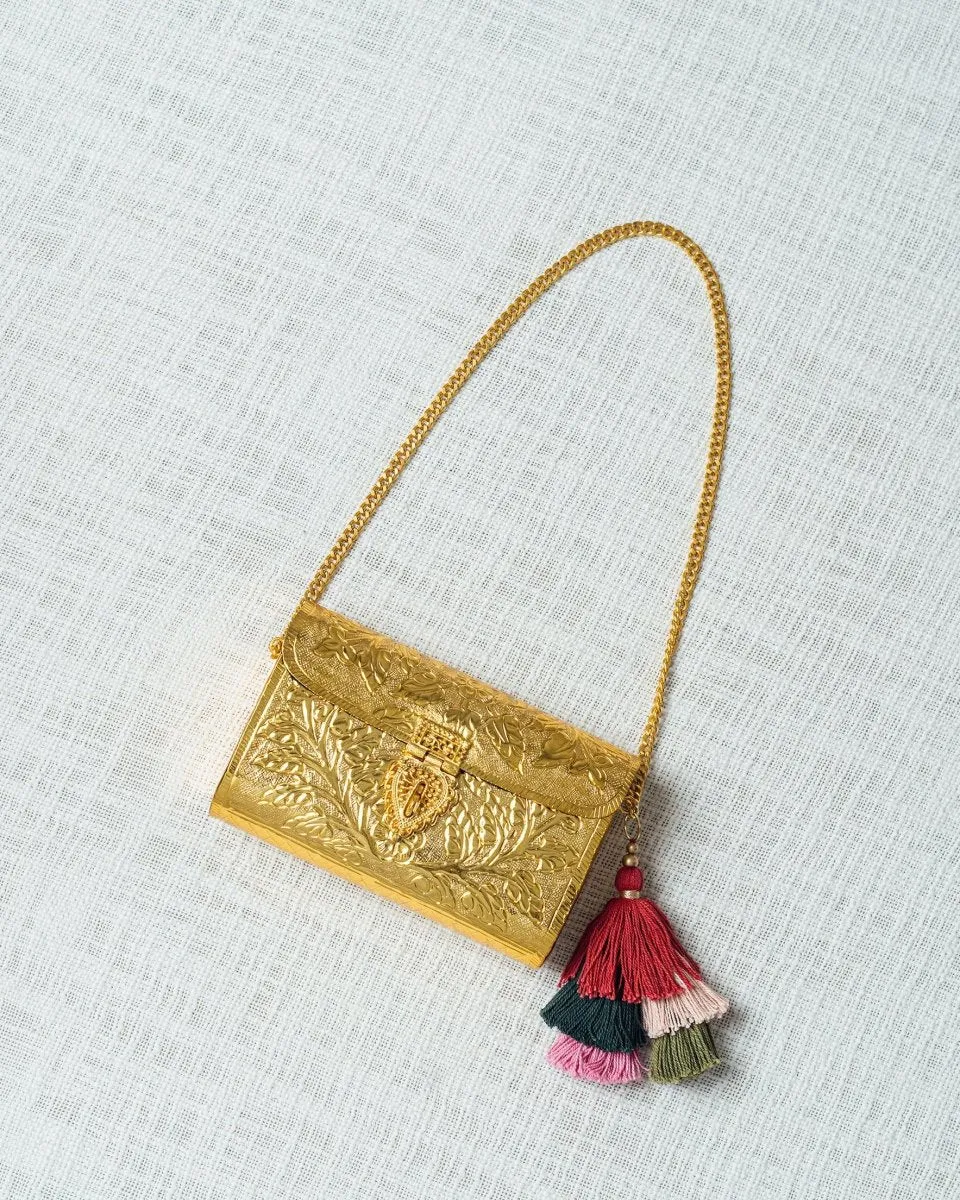 Floral Paatr Purse (Gold)