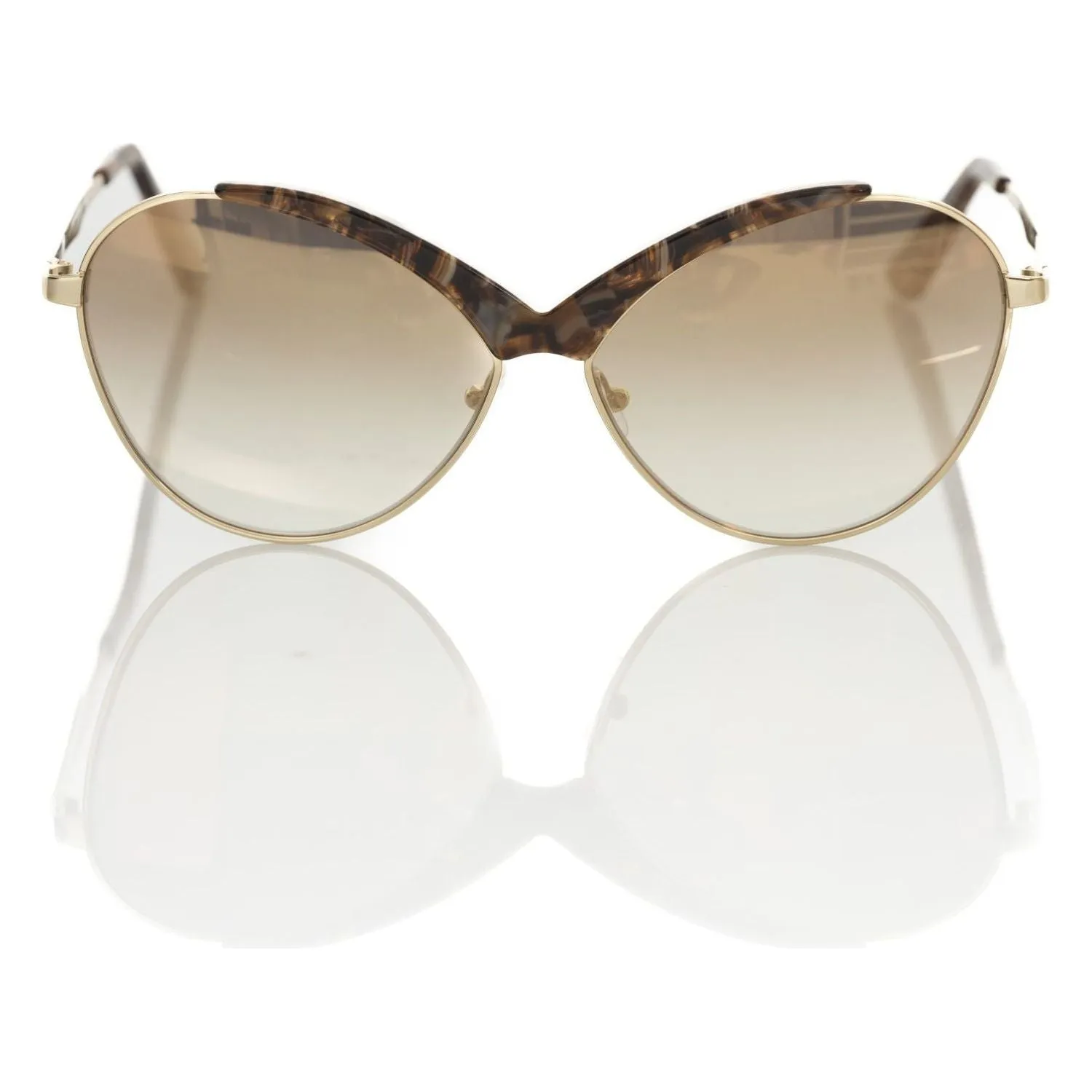 Frankie Morello Beige Metallic Women Sunglass