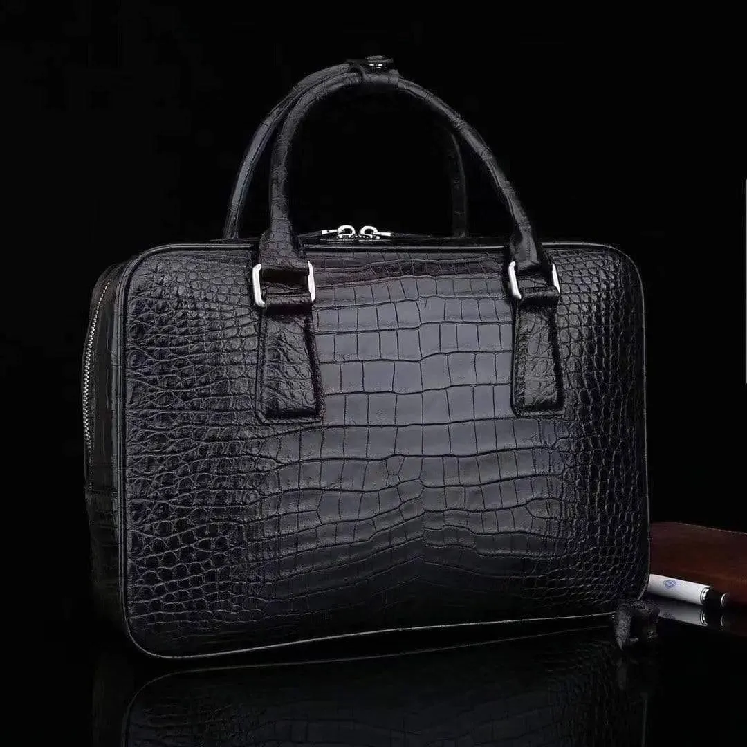 Genuine Crocodile Leather Briefcase Laptop Bag for Men