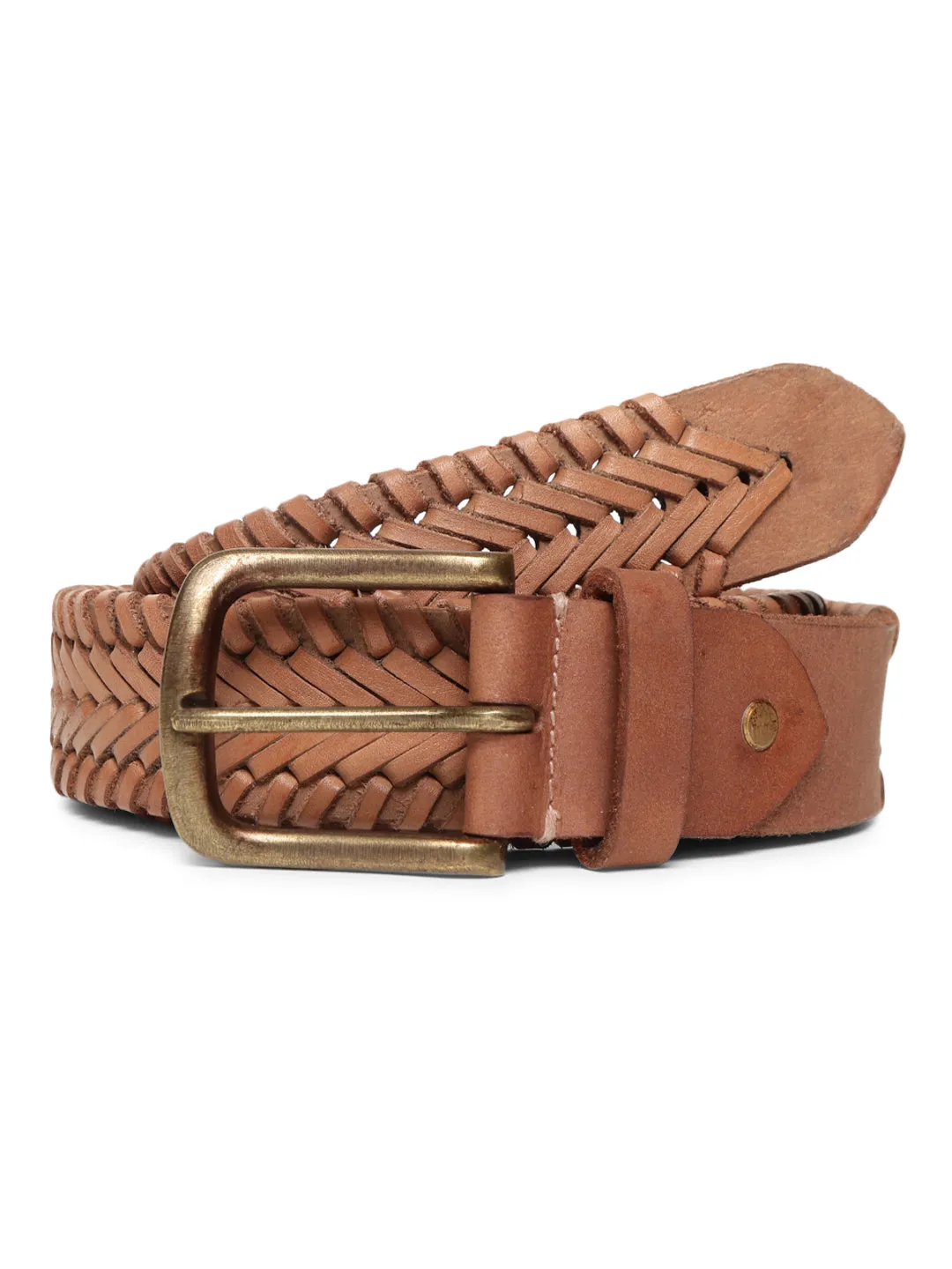 Genuine Natural Leather Hand-woven Belt By Art N Vintage