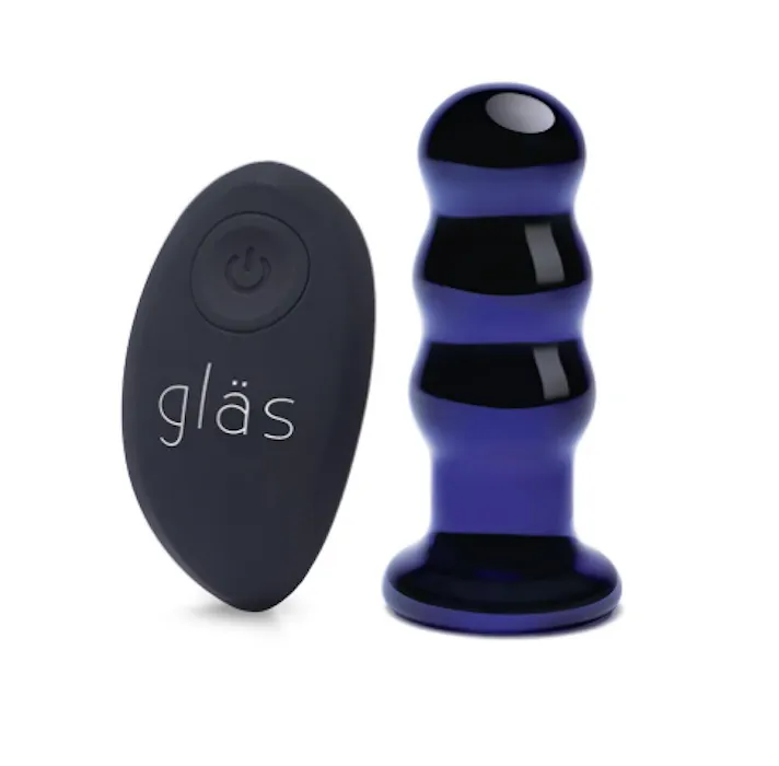 Glas 3.5'' Beaded Vibrating Butt Plug