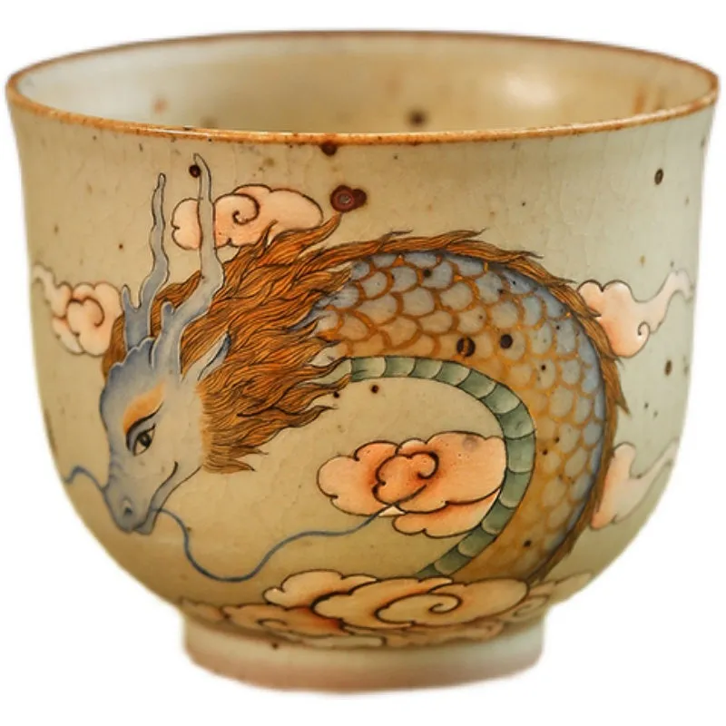 Gohobi Hand-painted Blue Dragon Ceramic Tea Cup