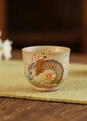 Gohobi Hand-painted Blue Dragon Ceramic Tea Cup