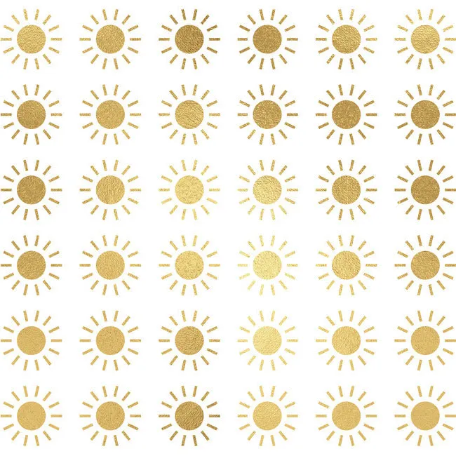 Gold Sun Peel And Stick Wall Decals