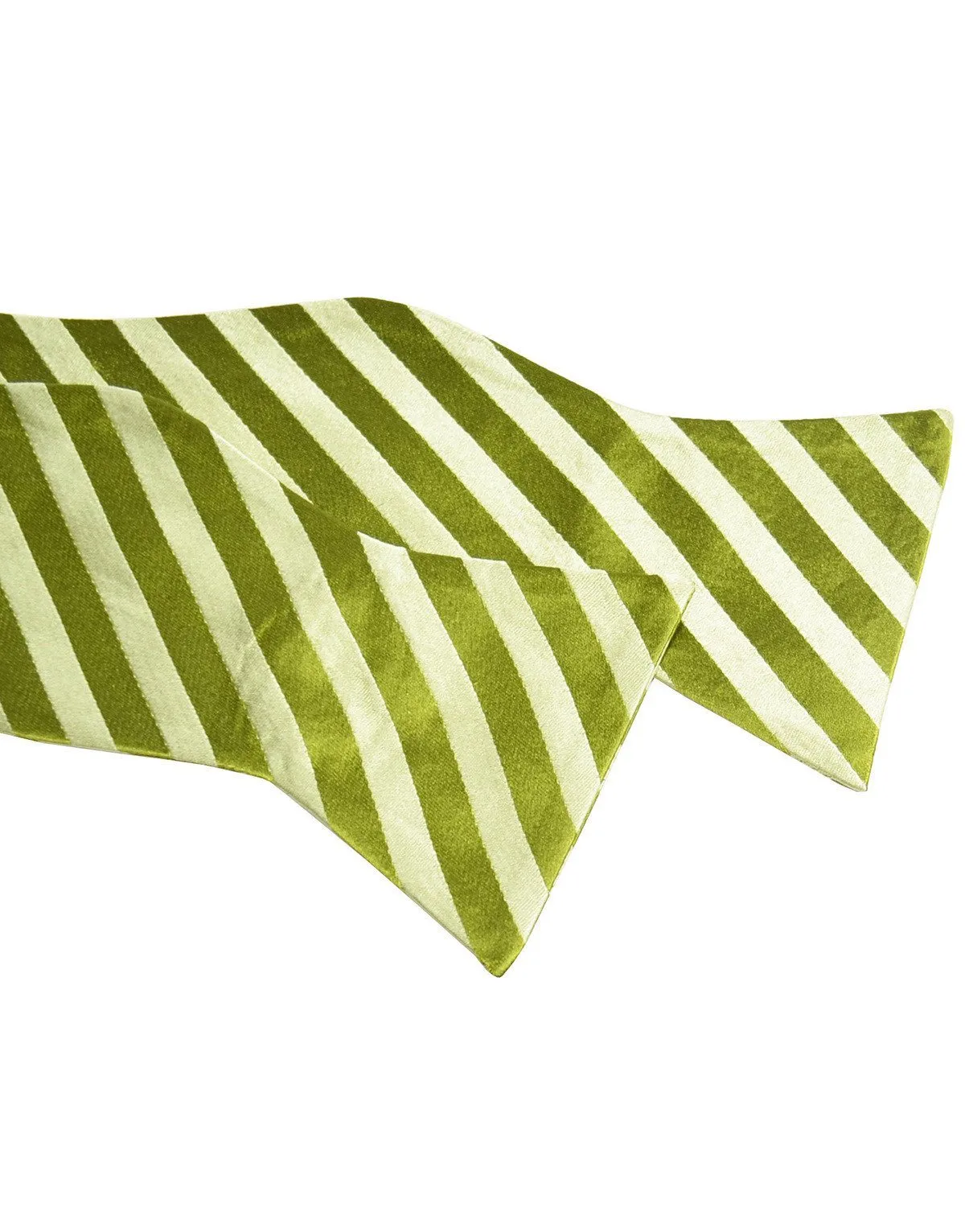 Green Striped Silk Bow Tie